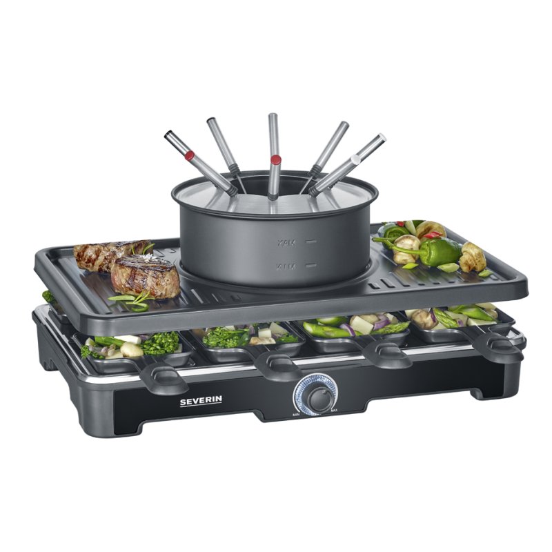 SEVERIN raclette-fondue combination RG 2347, 2-in-1, 8 pans